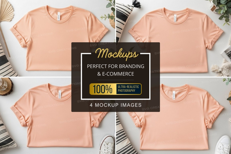 Peach t-shirt mockup