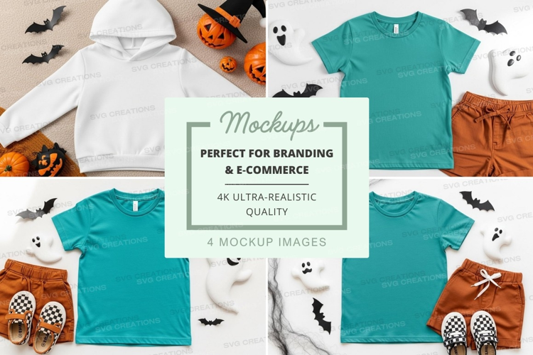 Mockup: kids' halloween outfit collection