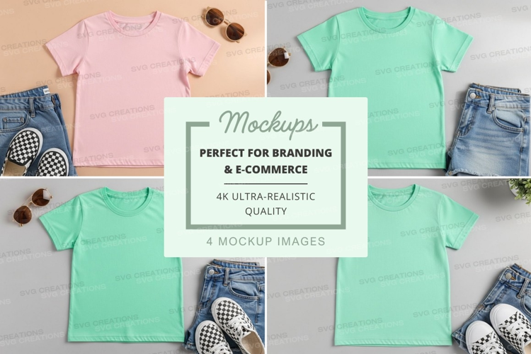 Mockup of children's clothing items