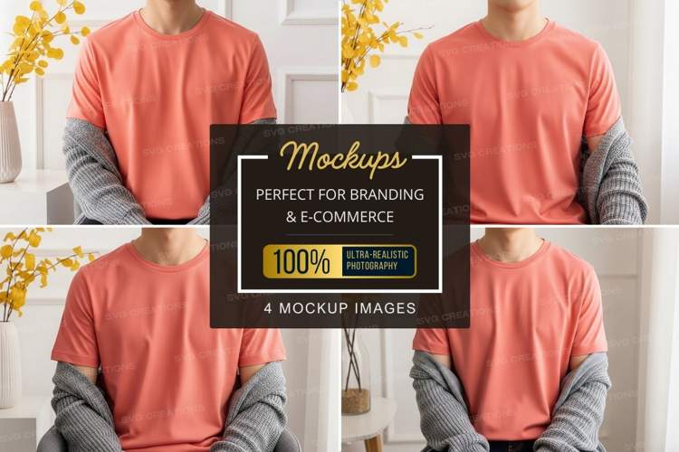 T-shirt mockup with contrasting sleeves
