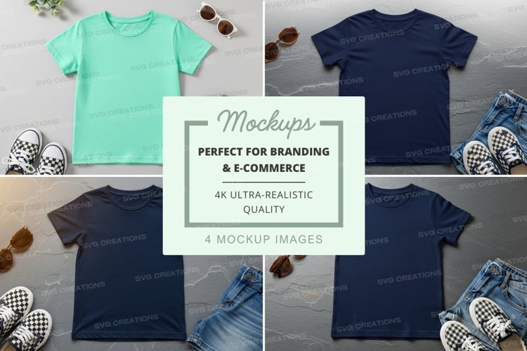 Mockup: kids' t-shirts and outfits