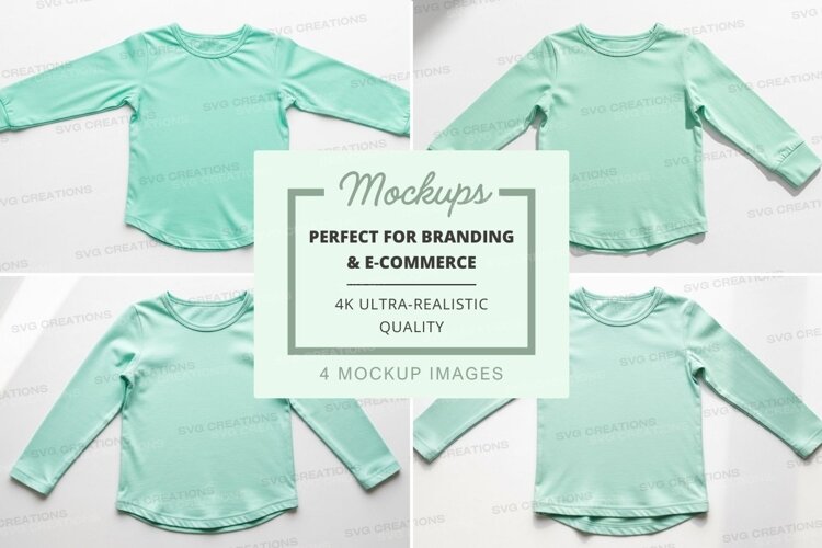 Mockup of light blue long sleeve t-shirt example image 1