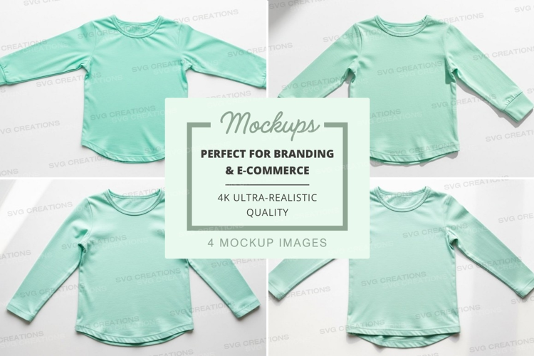 Mockup of light blue long sleeve t-shirt