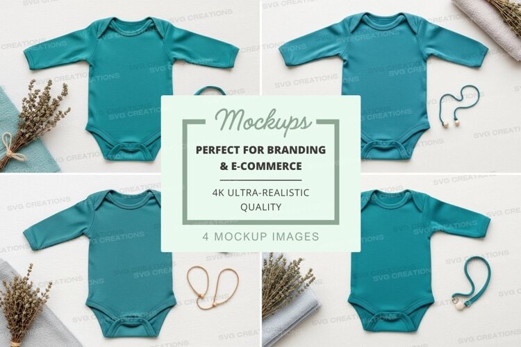 Mockup: baby bodysuit collection example image 1