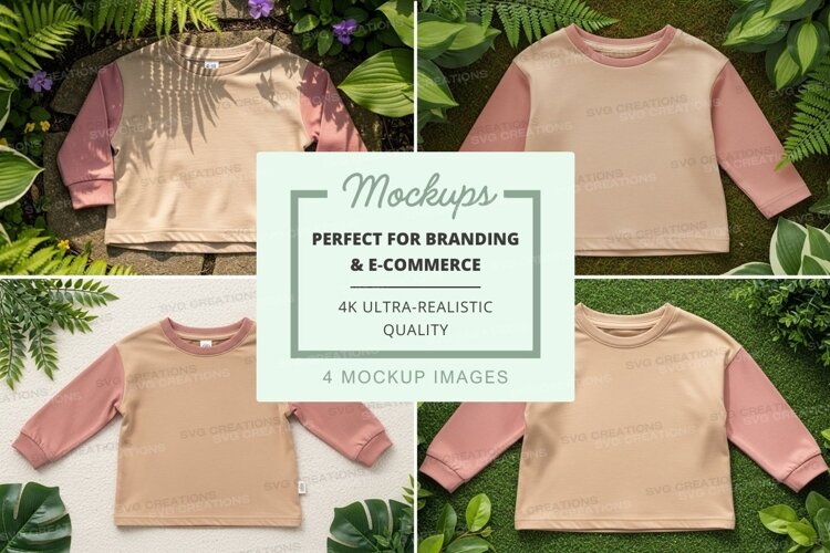 Mockup: children's long-sleeve t-shirts collection example image 1