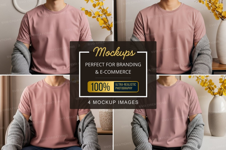 Pink t-shirt mockup