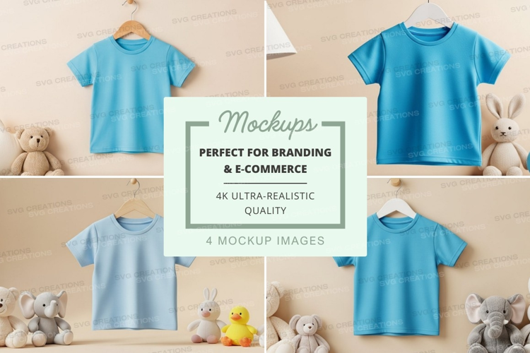 Mockup of children's t-shirts with stuffed animals