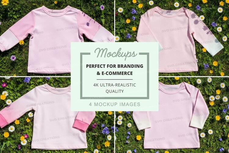 Mockup: baby pink long-sleeve t-shirts example image 1