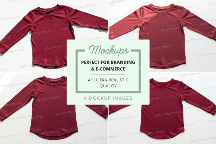 Mockup of a red long-sleeve shirt