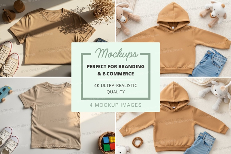 Mockup of children's clothing and accessories