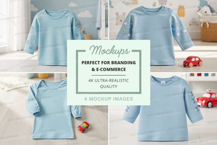 Mockup: baby blue long sleeve t-shirts