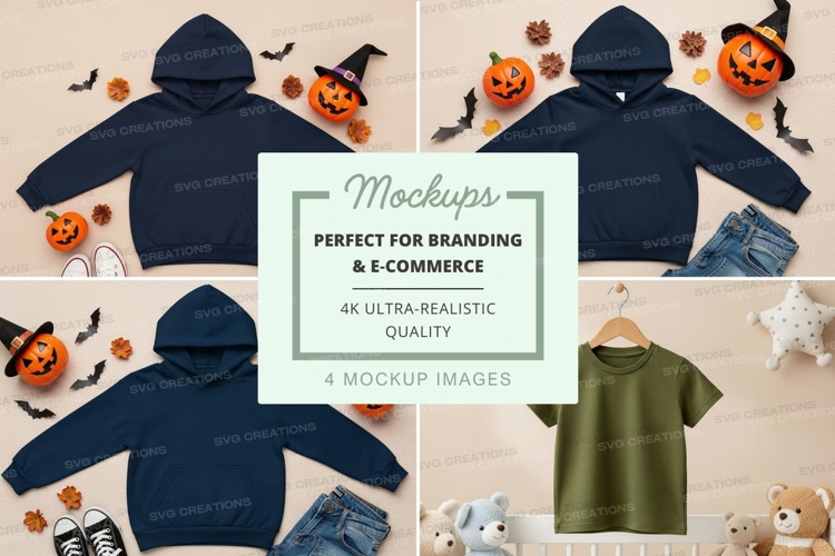 Halloween themed kids clothing mockup