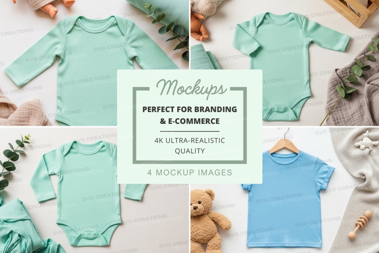Mockup: baby clothing and accessories