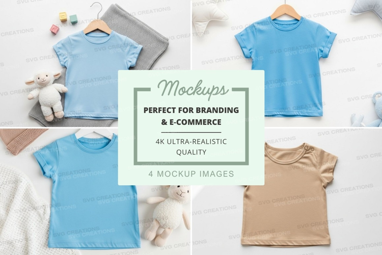 Mockup of children's t-shirts with toys