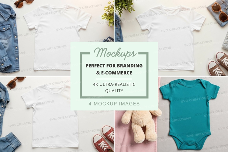 Mockup: baby and kids clothing collection