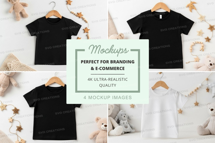 Mockup of children's t-shirts with toys