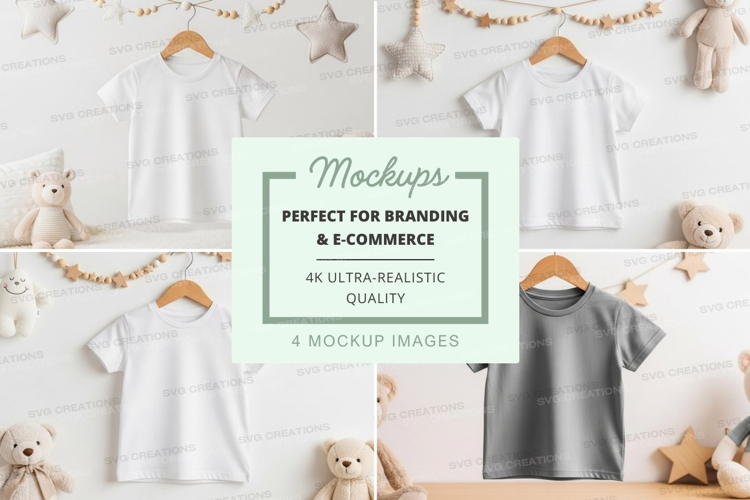 Mockup: baby clothing and toys