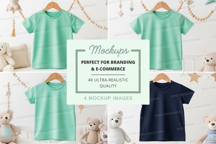 Mockup: children's t-shirts in a playful nursery setting example image 1