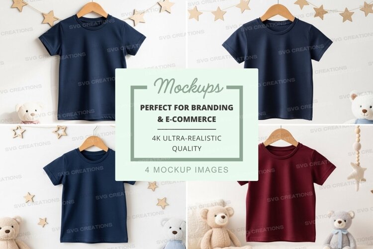 Mockup collection of children's t-shirts example image 1