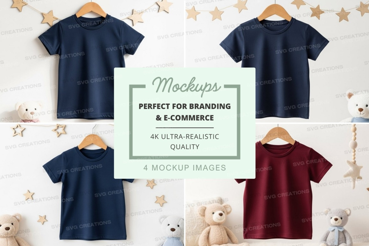 Mockup collection of children's t-shirts