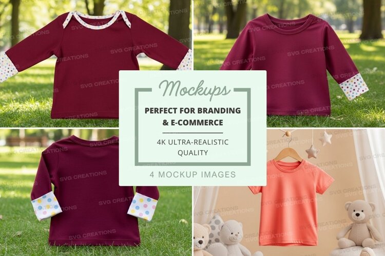 Mockup: children's long sleeve t-shirts example image 1