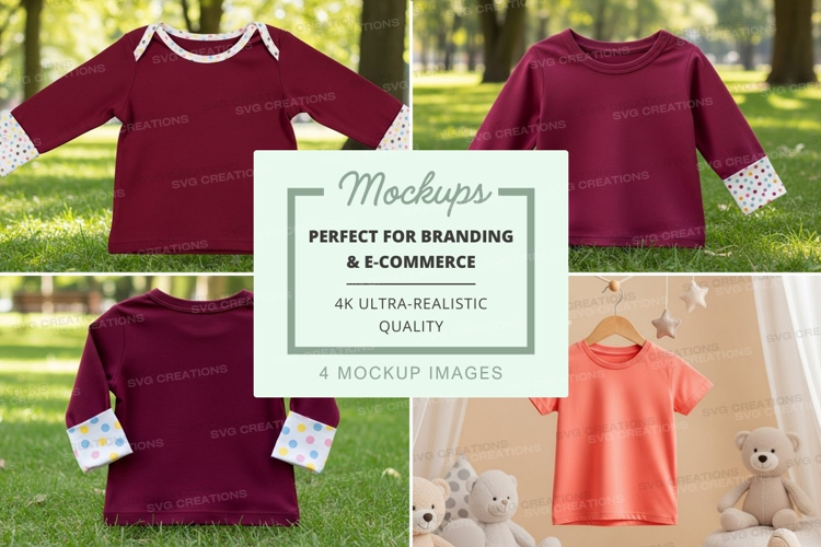 Mockup: children's long sleeve t-shirts