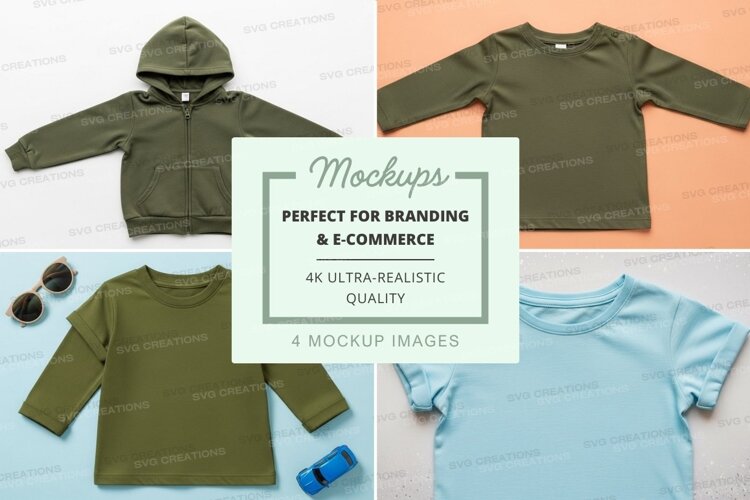 Mockup of children's clothing collection example image 1