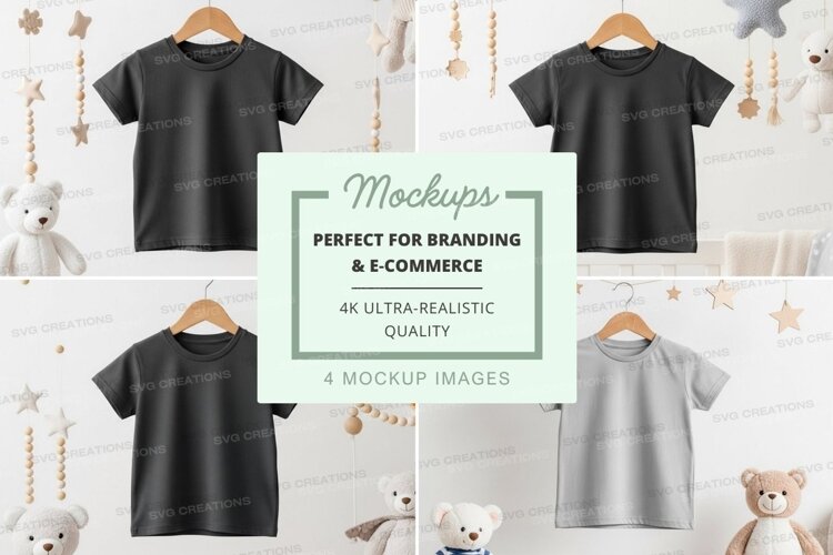 Mockup of children's t-shirts with teddy bears example image 1