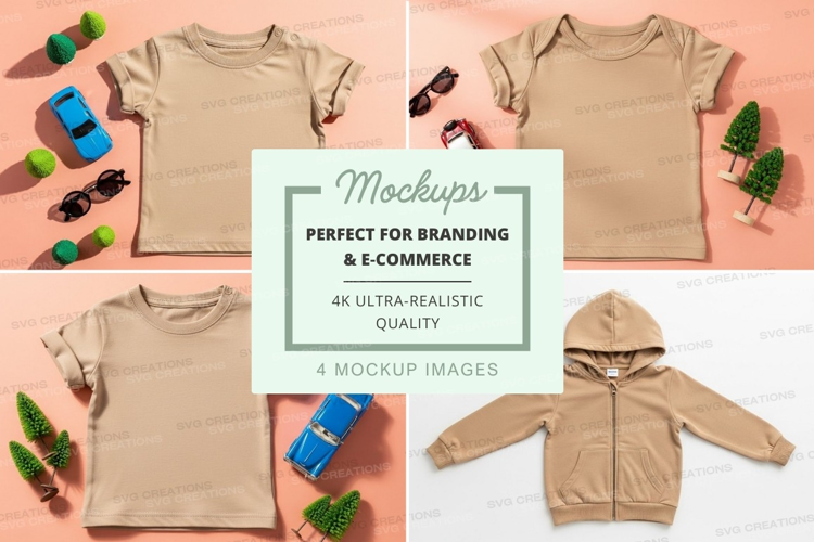Mockup collection of kids' clothing