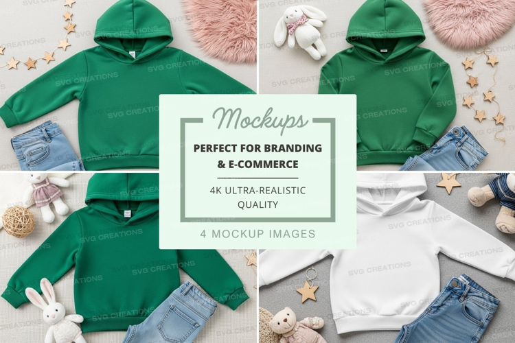 Mockup of children's hoodies