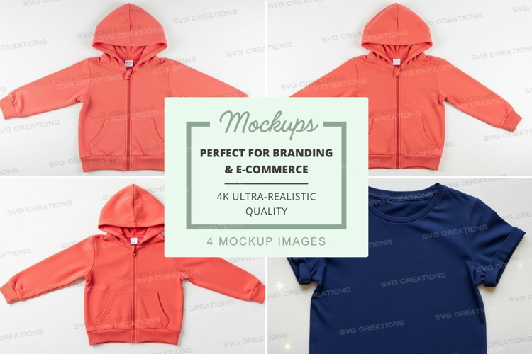 Mockup collection of kids' hoodies and t-shirt