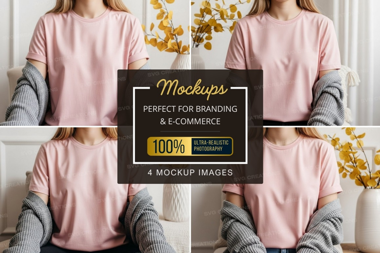 Pink t-shirt mockup