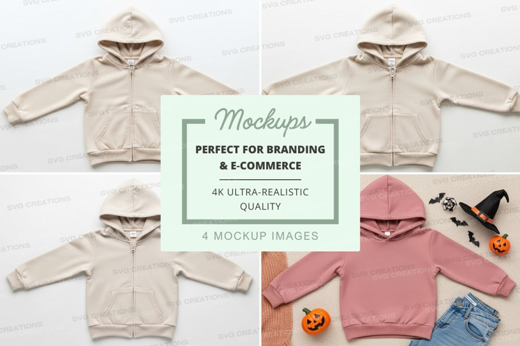 Mockup of various hooded sweatshirts