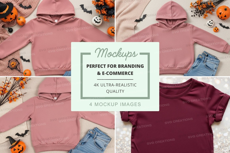 Halloween themed kids' clothing mockup