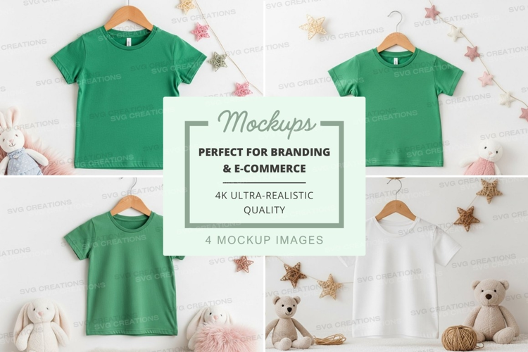 Mockup of children's clothing and toys