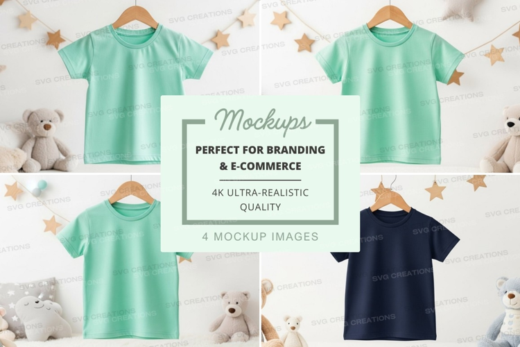 Mockup of children's t-shirts with teddy bears