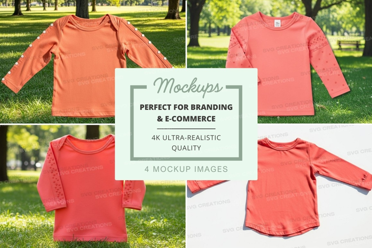 Mockup of a long-sleeve shirt in a park setting