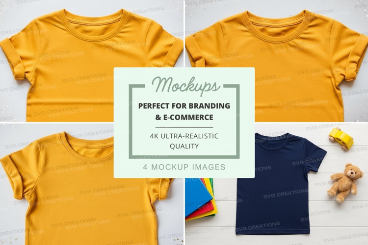 Mockup of children's t-shirts