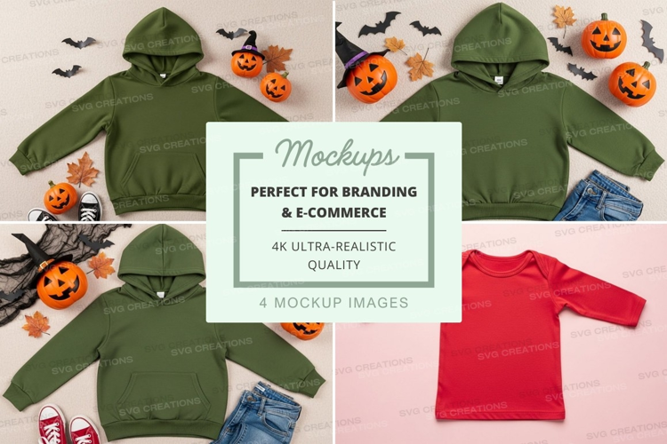 Halloween themed kids' clothing mockup