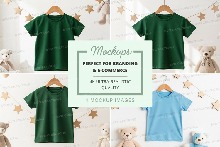 Mockup collection of children's t-shirts
