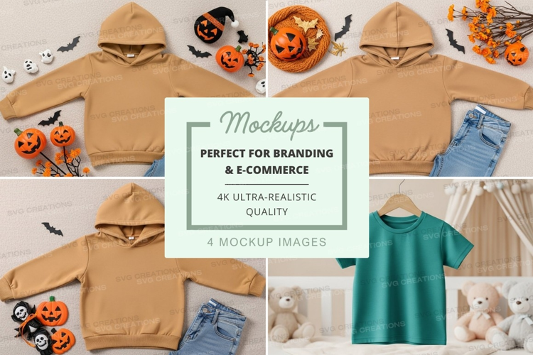 Halloween themed kids clothing mockup