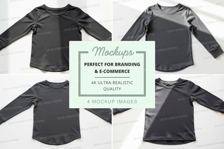 Mockup: long sleeve shirt in dark gray with color block