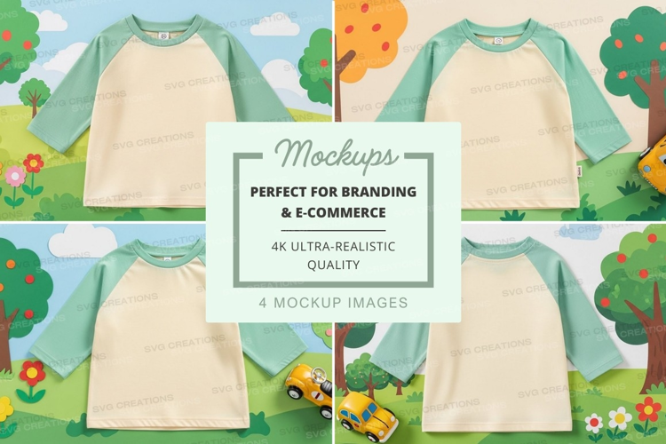 Mockup of children's baseball tee shirts