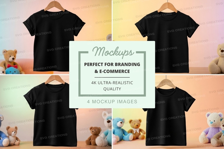 Black Tshirt Mockup Image 16