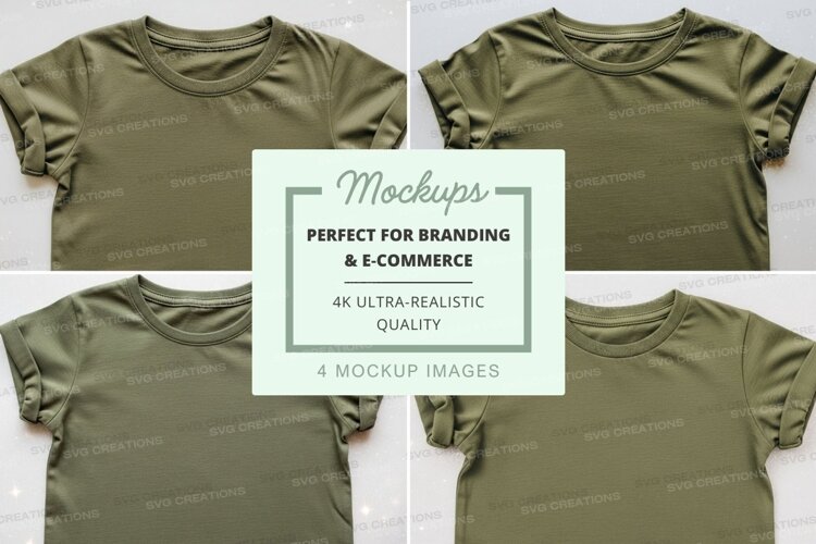 Mockup: olive green t-shirt example image 1