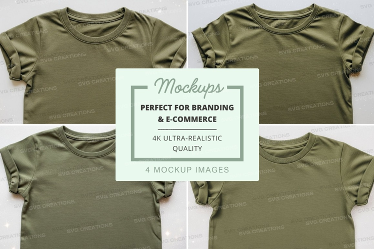 Mockup: olive green t-shirt