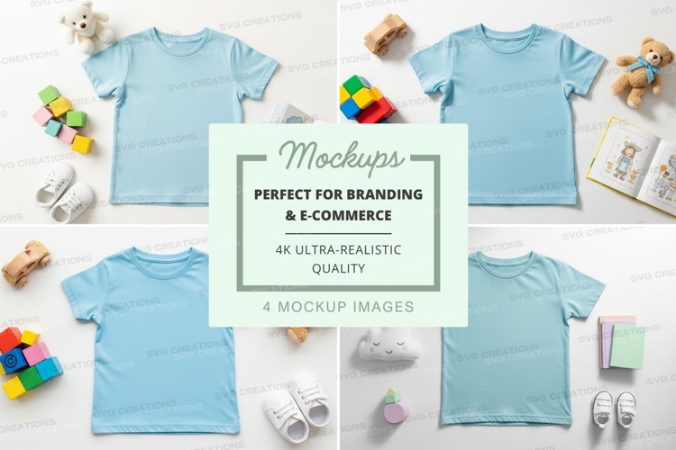 Mockup of childrens baseball tees