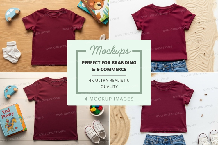Mockup: children's clothing items