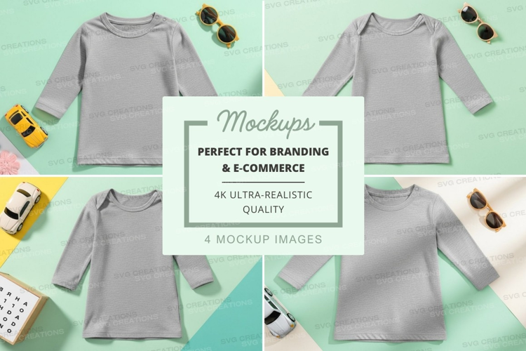 Mockup collection of grey long-sleeve t-shirts