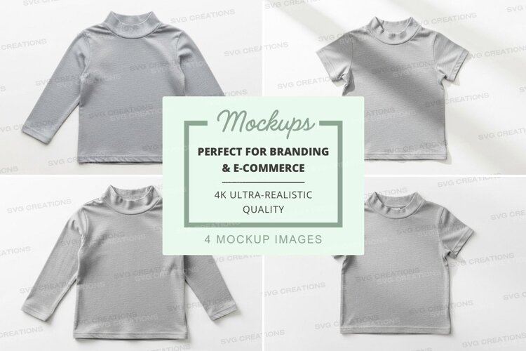 Mockup: children's turtleneck shirts collection example image 1